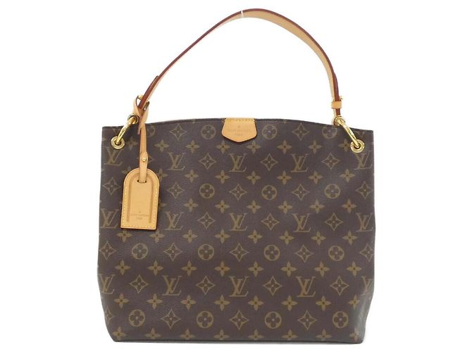 Bolsa de Ombro Graceful PM Monograma Louis Vuitton Marrom Bege
