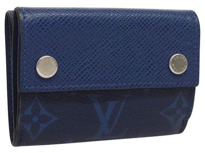 LOUIS VUITTON Cartera Compacta Taigalama Discovery Azul M67620 Auth 134375