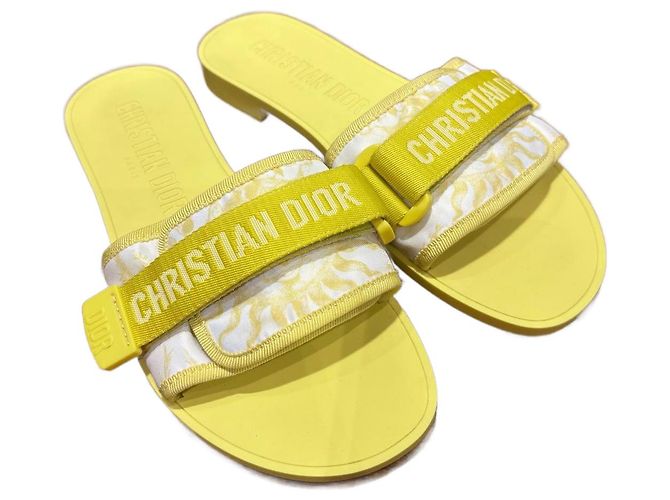 Sandali Dior Revolution Gialli in Tessuto e Gomma Giallo