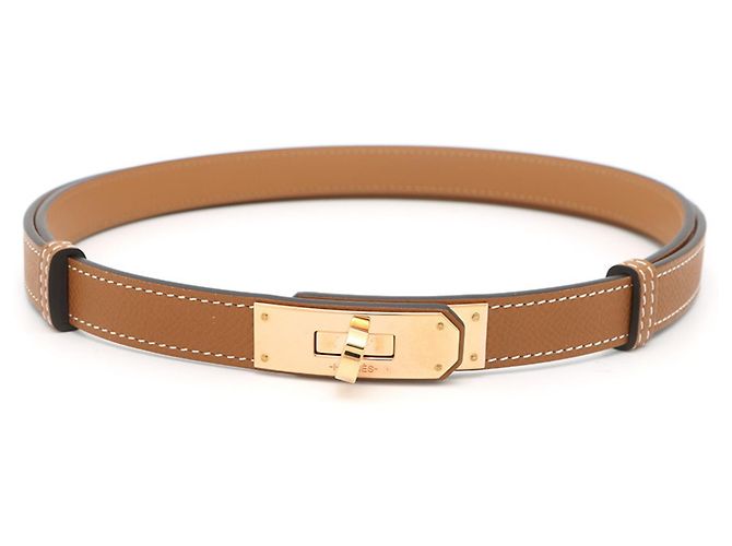 Hermès Kelly Gürtel 18 Gold Rosa Epsom Golden