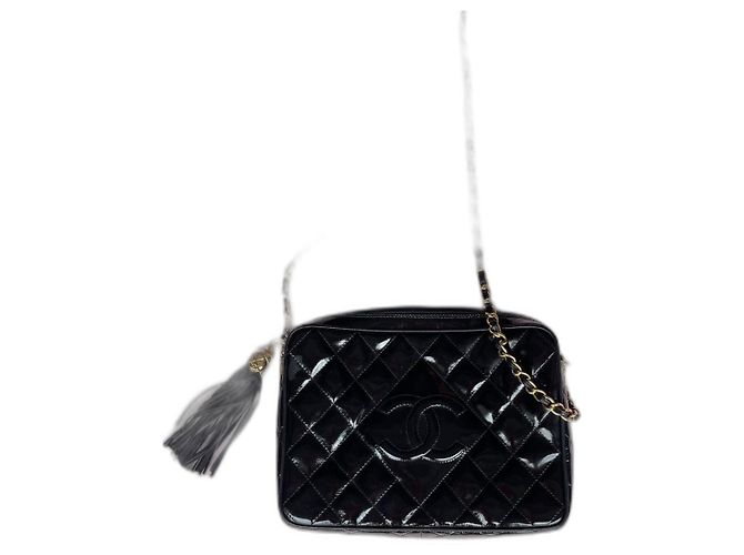 Camera borsa a tracolla vintage Chanel logo CC Nero