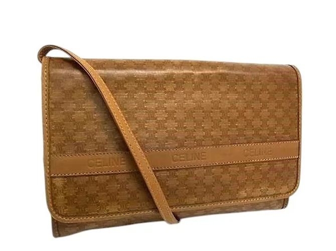 Celine Daoust Bolsa de ombro Celine Macadam Canvas e couro marrom