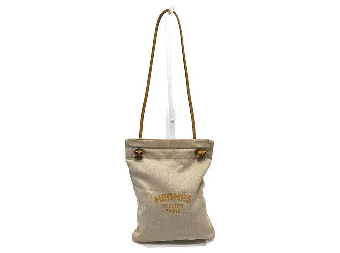 Hermès Borsa a Spalla Hermes Aline PM Toile Chevron Marrone Beige