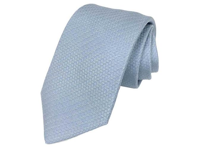 Hermès Hermes Light Blue Silk Cravat