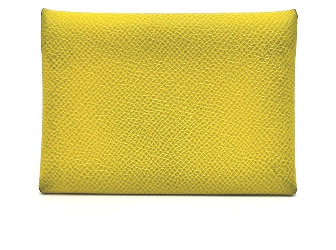 Hermès Calvi Duo Münzgeldbörse Gelb