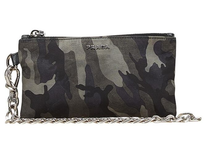 Prada Camouflage Coin Case Brown Black