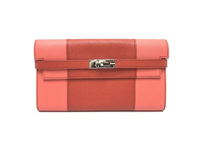 Cartera Kelly Flag Long Epsom en Rosa de Hermès