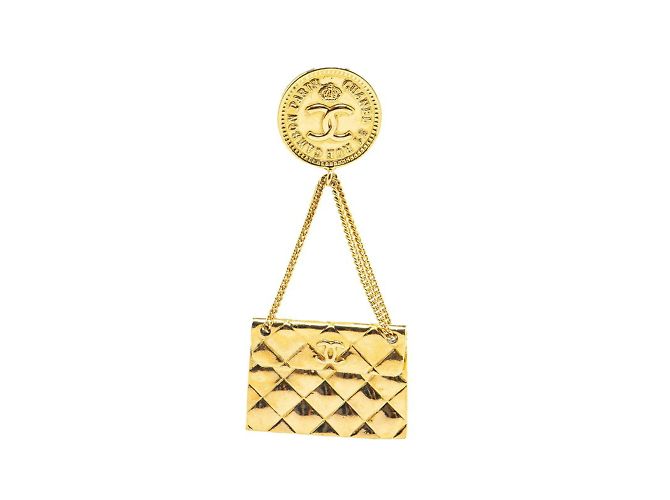 Spilla Coco Mark Matelassé Chanel 31 Rue Cambon D'oro 