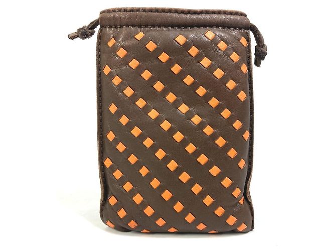 Pochette Pillow PM Hermès Bolsa con cordón Castaño Naranja