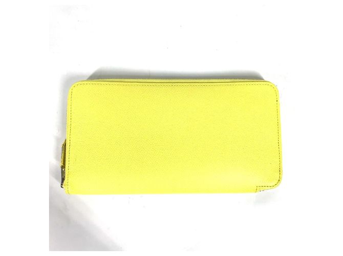 Hermès Hermes Azap Long Silk'in Round Zipper Wallet Yellow