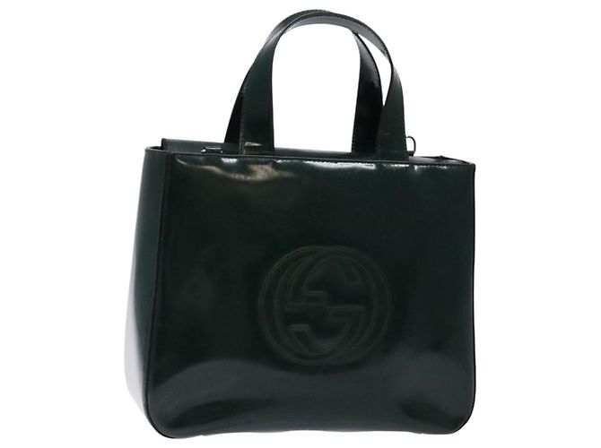 GUCCI Handtasche Emaille Grün Silber 000 1013 0504 Auth bs28278