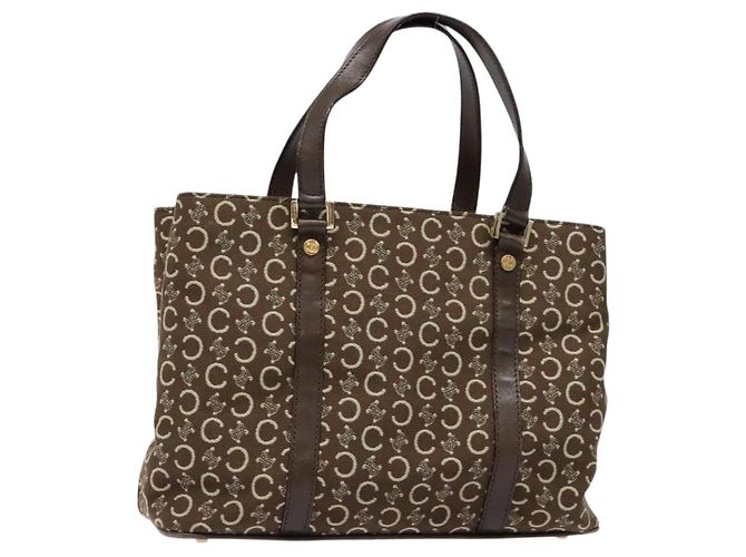 Céline CELINE C Macadam Canvas Handtasche Braun Gold Auth ep9908 Golden