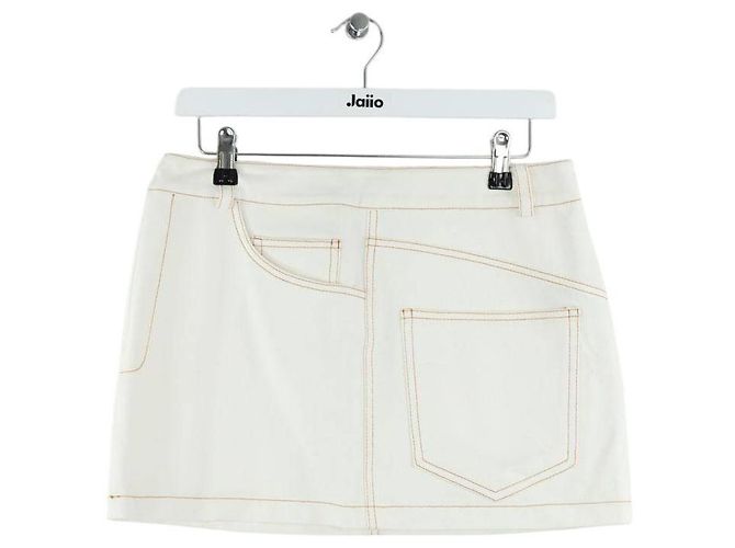 Autre Marque Mini falda blanca de algodón Blanco