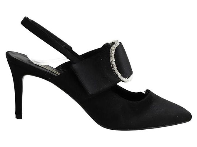 John Galliano Black leather heels