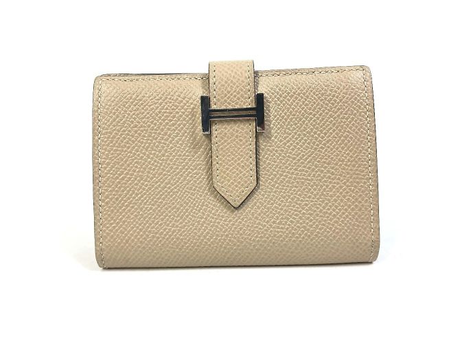 Hermès Bifold Bearn Mini Visitenkartenetui Beige