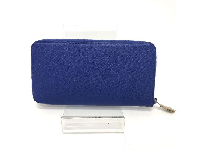 Hermès Hermes Azap Long Silk'in Round Zipper Wallet Blue