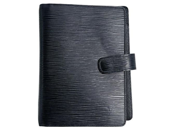 Louis Vuitton Epi Leather Agenda MM Planner Cover Black