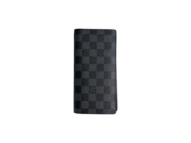 Brazza Portafoglio bi-fold Damier Graphite Louis Vuitton Marrone Nero