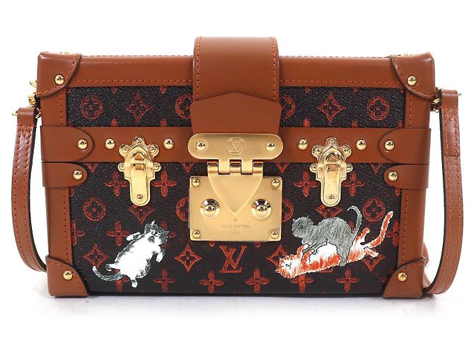 Bolsa de ombro Catgram transformada Petite Malle Louis Vuitton Marrom