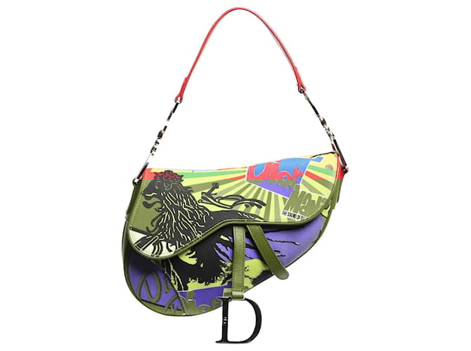 Dior Multicolour vintage 2003 Bob Marley Saddle bag Multiple colors Cloth  ref.2406889