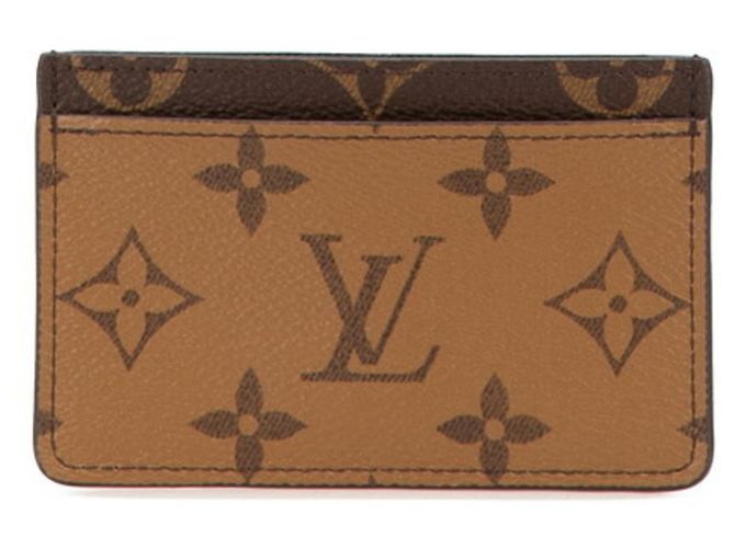 Tarjetero Monogram Reverse Louis Vuitton Castaño Beige