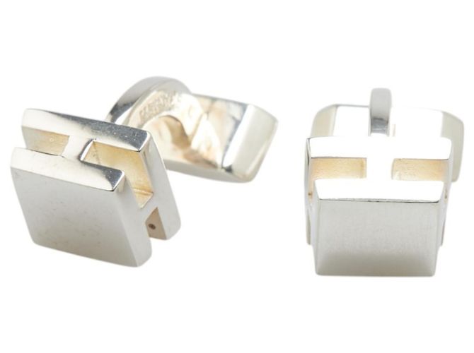 Abotoaduras quadradas em prata 925 Hermès