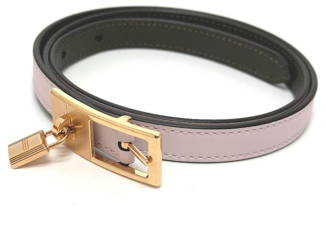 Cinto Reversível Lucky 15 PM da Hermès Rosa Caqui
