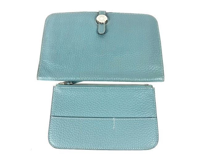 Hermès Hermes Dogon Duo GM Togo Long Wallet Blue