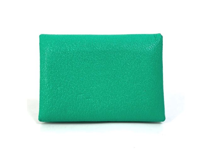 Hermès Hermes Calvi Duo Two-Tone Card Case Pink Multiple colors Green