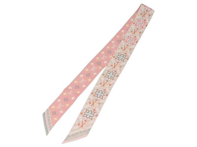 LOUIS VUITTON Bando BB Flowers Forever Scarf Silk Pink M77683 LV Auth 133297  ref.2408855