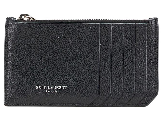 Saint Laurent Black Leather Coin Purse