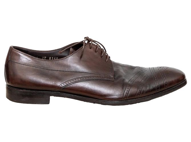 Scarpe in pelle brogue Prada Marrone 