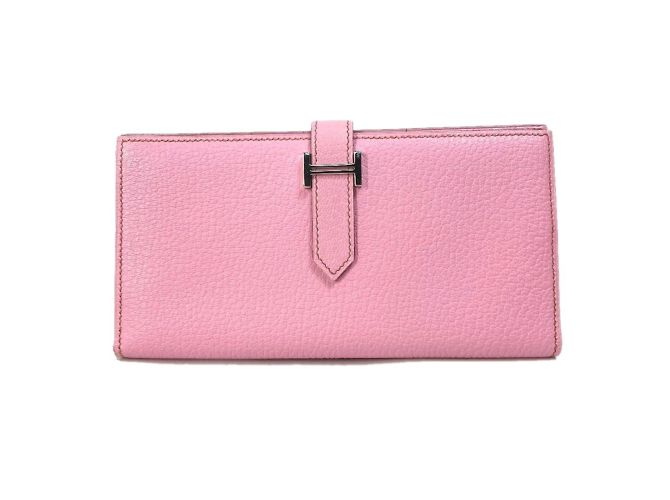Hermès Hermes Bearn Souffle Chain Wallet Pink