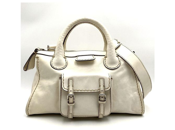 Chloé Edith Tote Bag Weiß Leder