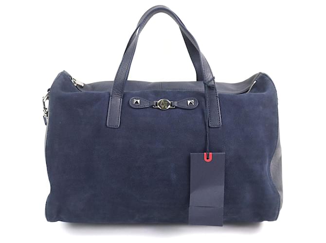 Armani Jeans Boston Bag Leather 2way Bag Blue  ref.2410283