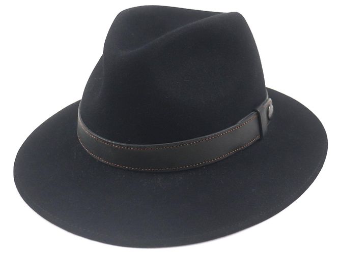 Hermès Fedora de Conejo Hermes Negro