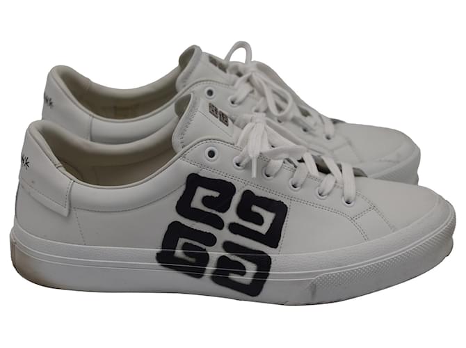Tênis Givenchy City Sport 4G em couro de bezerro branco Cru