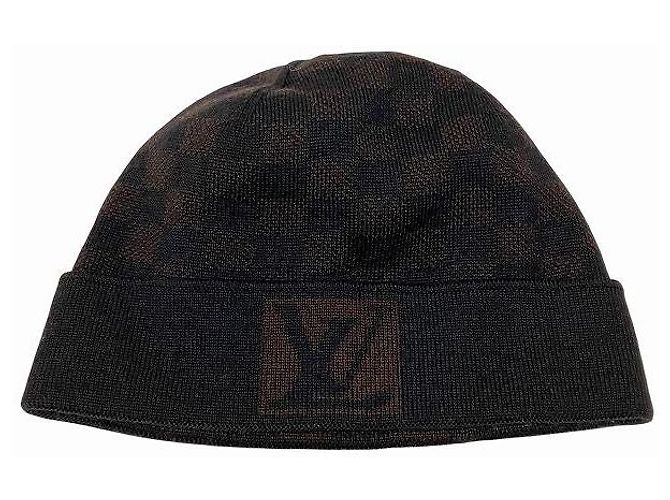 Louis Vuitton Petit Damier Wool Knit Hat Brown