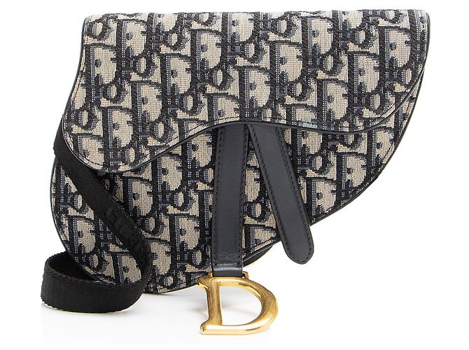 Dior Oblique Saddle Belt Bag Blue