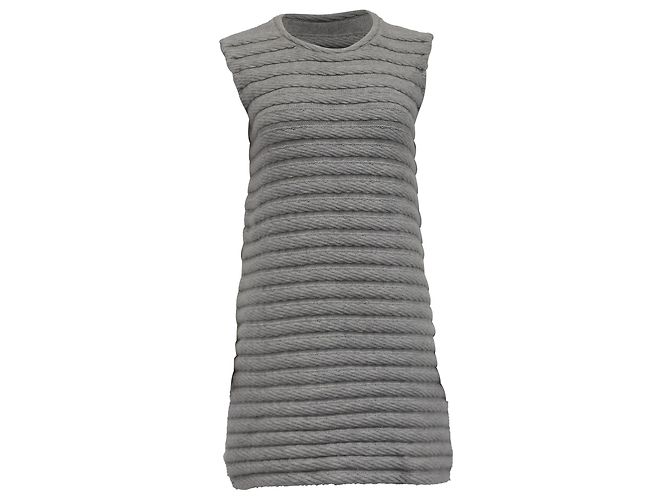 Akris Gestricktes Mini-Kleid aus Grauer Wolle