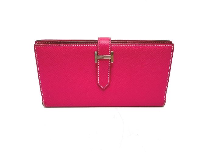 Hermès Carteira Longa Soufflet Bearn Hermes Rosa