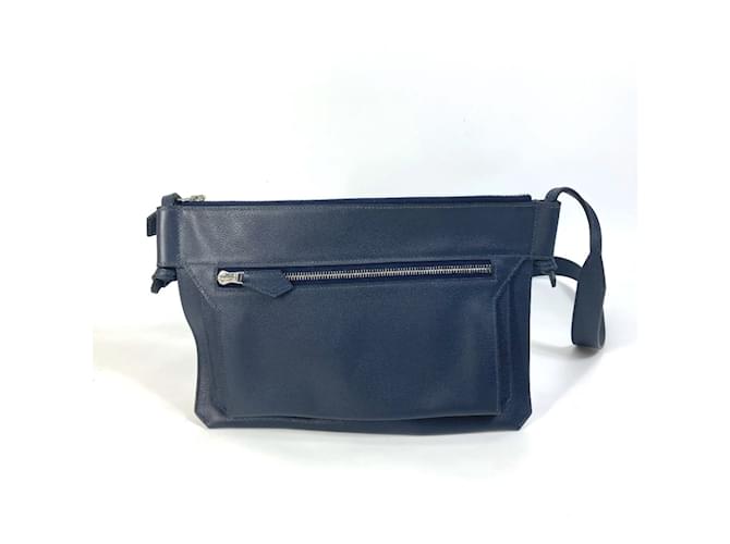 Hermès Hermes Ultra Pla GM Crossbody Shoulder Bag Blue Navy blue Leather  ref.2413756
