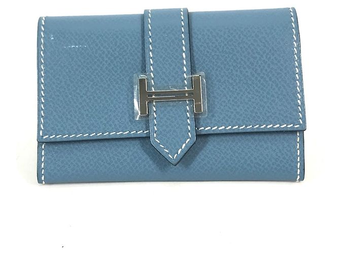 Hermès Hermes Bearn Business Card Case Blue