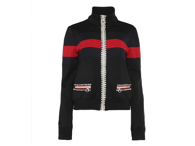 Giacca bomber Gucci nera con cristalli Nero