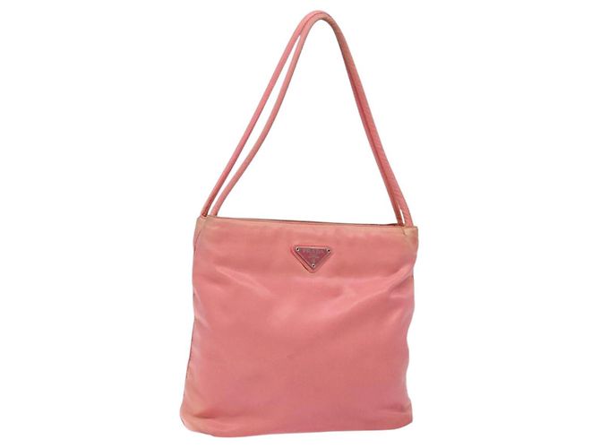 Borsa Tote Prada Nylon Rosa Oro Auth 135667 D'oro