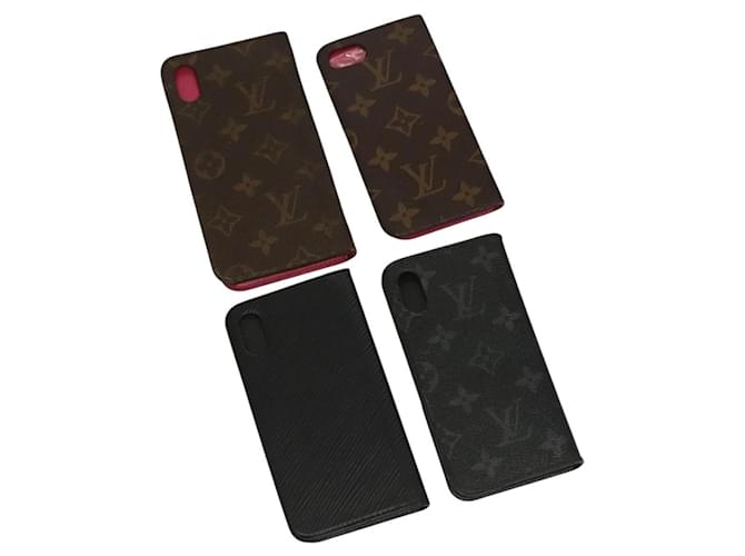 LOUIS VUITTON Monogram Eclipse Epi iPhone Case 4Set LV Auth bs28178