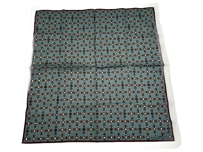 Sciarpa Vintage Gucci Horsebit Blu Nero