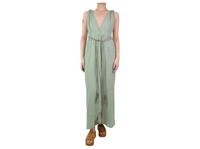 Autre Marque Grünes Halterneck-Kleid - Größe UK 8