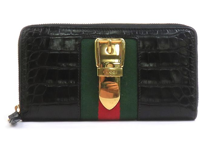 Gucci Men's Long Bill Wallet in Black Leather