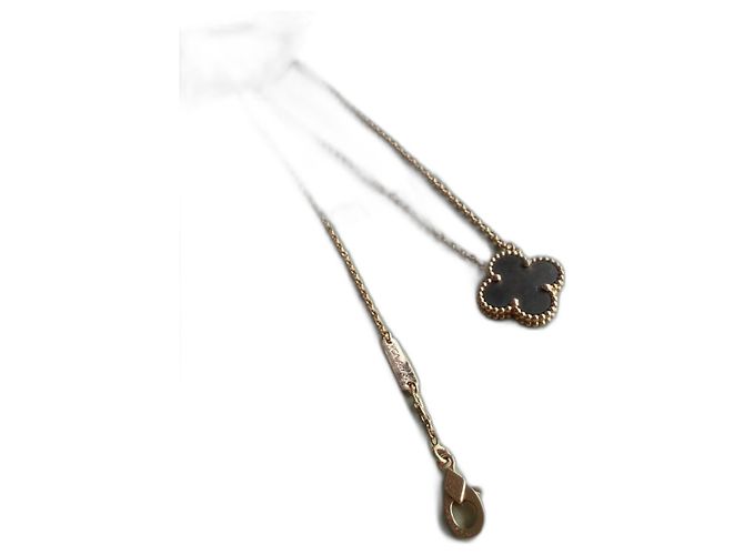 Van Cleef & Arpels Vintage Alhambra Halskette Perlmutt Anthrazit Anthrazitgrau 